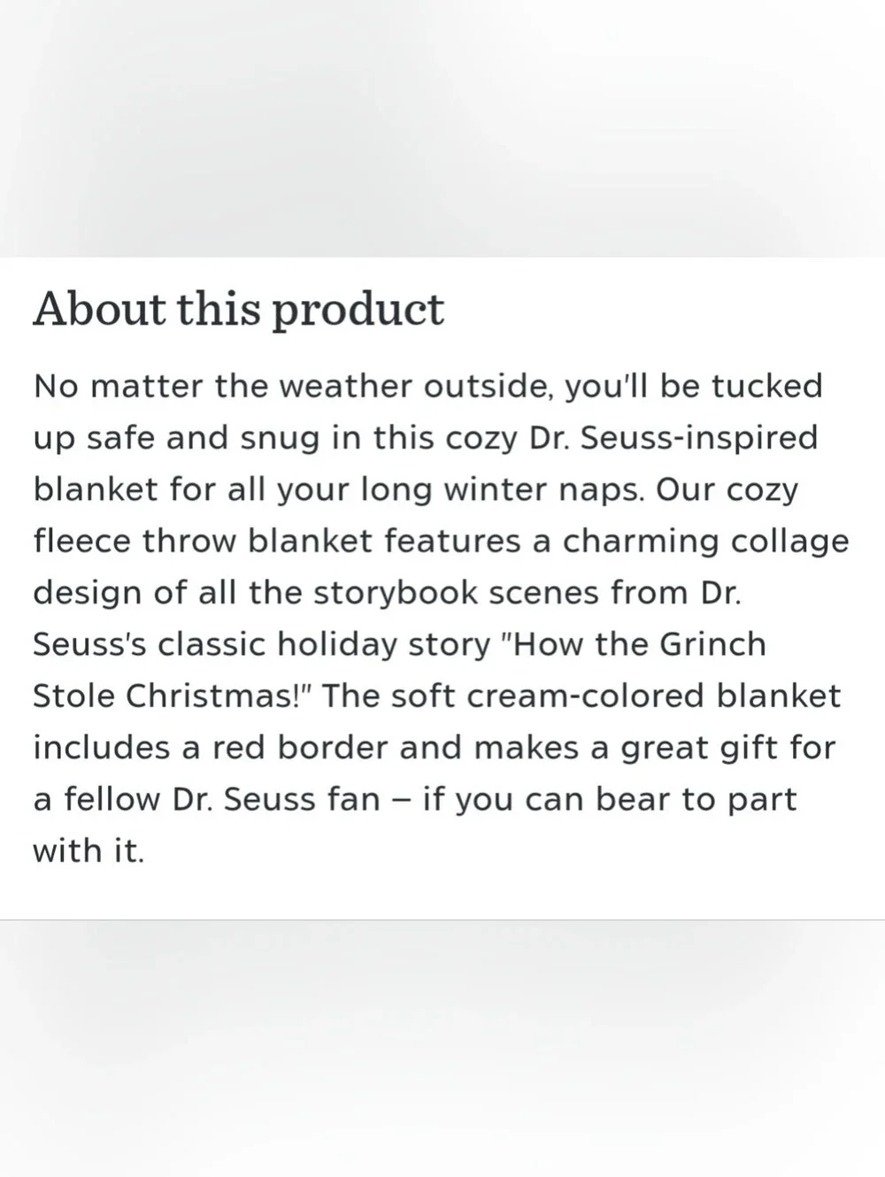 Dr. Seuss's How The Grinch Stole Christmas Storybook Scenes Throw Blanket NEW 🎄